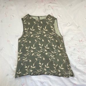 Cute green floral tank
